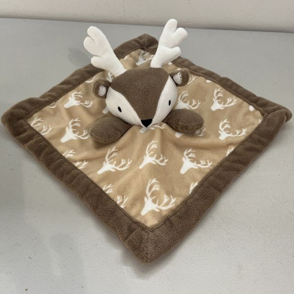 Levtex Deer Plush Lovey Security Blanket Hunter Buck Antlers Reindeer Friend - Picture 1 of 5